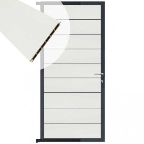 Tuindeur aluminium antraciet frame Modular - composiet co-ex wit (90 x 200 cm)