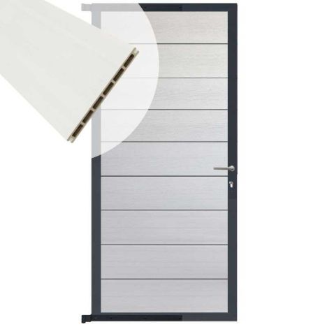 Tuindeur aluminium antraciet frame Modular - composiet wit (90 x 200 cm)