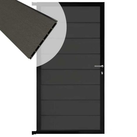 Tuindeur aluminium zwart frame Modular - composiet antraciet (90 x 180 cm)