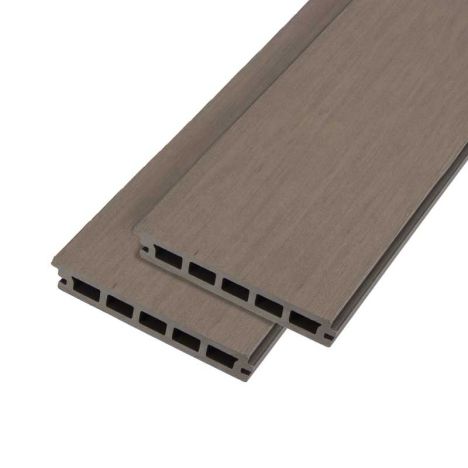 Vlonderplank composiet naadloos - 2,1 x 14,5 cm - grijs houtnerf