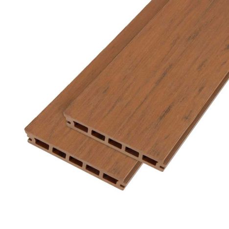 Vlonderplank composiet naadloos - 2,1 x 14,5 cm - bruin gevlamd houtnerf