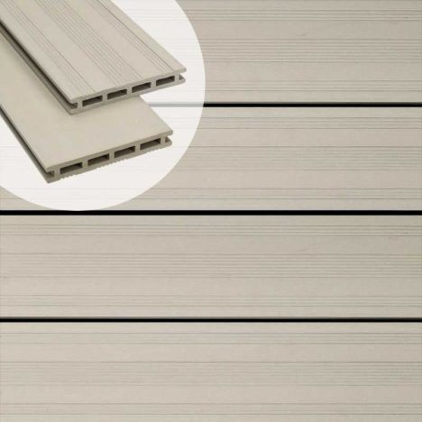 Vlonderplank composiet 2,1 x 14,5 cm grijs vlak en fijne ribbel