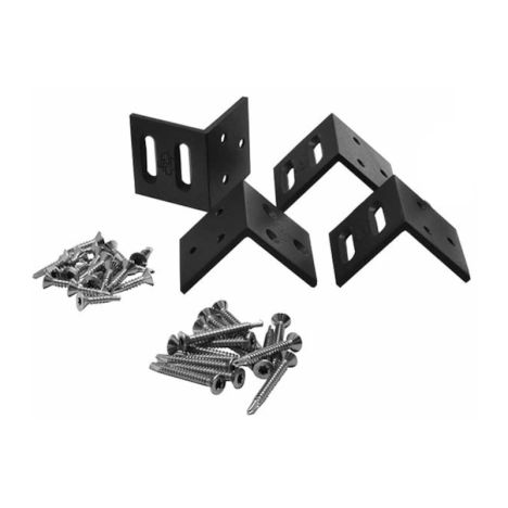 Bevestigingshoekjes 4 stuks antraciet aluminium met schroeven
