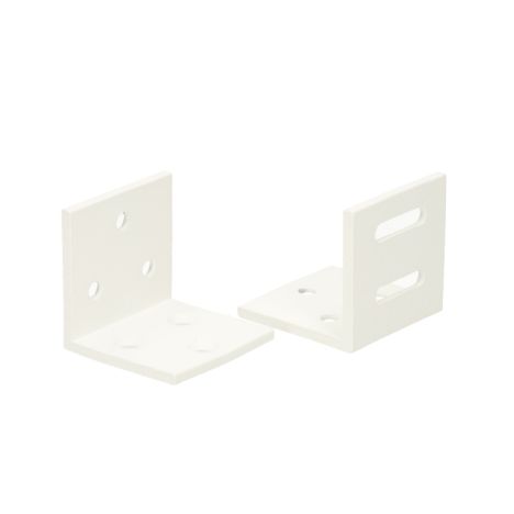 Bevestigingshoekjes - wit aluminium met schroeven - 2 stuks