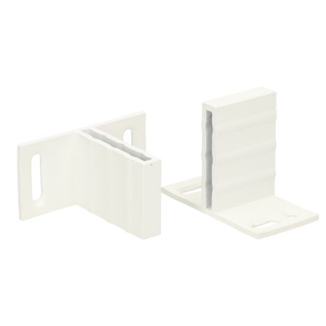 T-beslag wit aluminium voor C-Wood schermen (2 stuks)