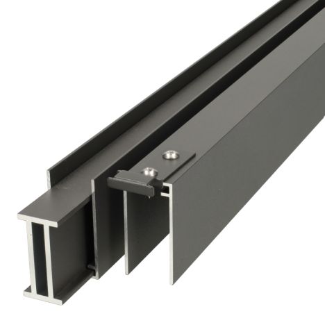 Onder- en bovenregel Verticaal - Zelfbouw - antraciet aluminium 2 x 2,5 x 180 cm
