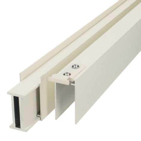 Onder- en bovenregel Verticaal - Zelfbouw - wit aluminium 2 x 2,5 x 180 cm