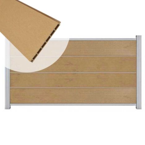 Zelfbouw schutting composiet Modular teak - blank alu accessoires (180 x 97 cm)
