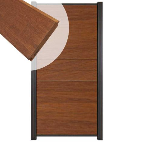 Zelfbouw schutting hardhout Mix & Match Bamboe - antraciet alu accessoires (90 x 180 cm)