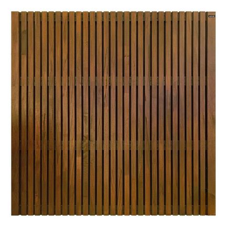 Schutting hardhout Stripes Black gevingerlast bruin-zwart - (180 x 180 cm) dikte 4,5 cm