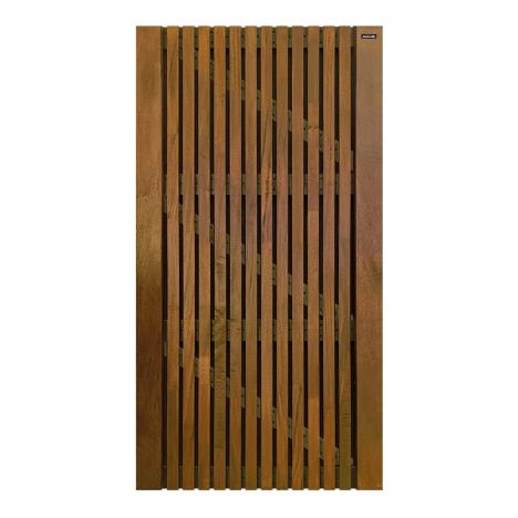 Tuindeur hardhout Stripes Black gevingerlast bruin-zwart - (100 x 180 cm) dikte 4,5 cm 