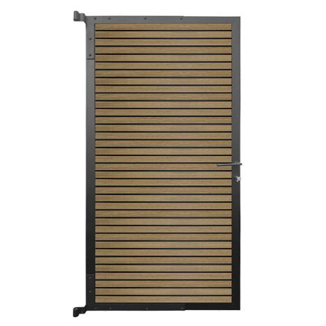 Tuindeur composiet co-ex Rhombus Triple - oak & black - zwart frame (90 x 180 cm)