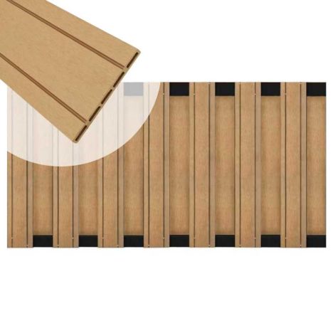Tuinhek composiet Stijl teak met zwart aluminium frame (180 x 93 cm)