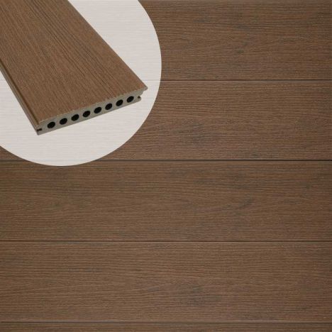 Vlonderplank composiet semi massief co-extrusie naadloos 2,1 x 14 cm Midnight Oak