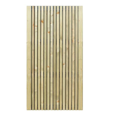 Tuindeur zachthout vuren - Stripes Black (100 x 179 cm)