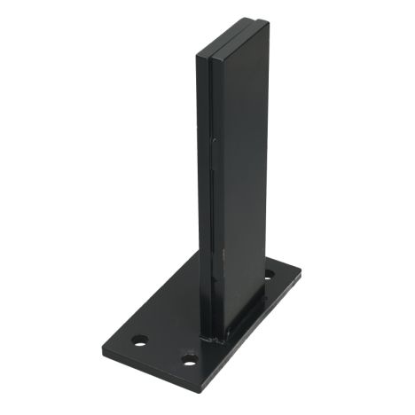 Paalhouder met voet verzinkt antraciet RAL7016 tbv aluminium sleufpalen