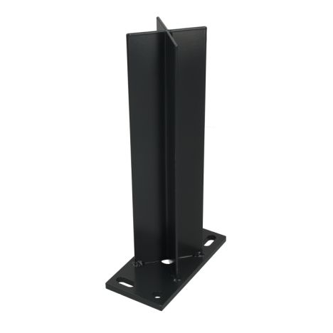Paalhouder met voet antraciet RAL7016 tbv aluminium palen 6,8 x 6,8 cm