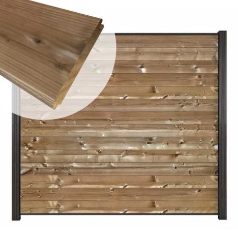 Schutting zachthout Mix & Match - Thermo Grenen - antra (180 x 180 cm)