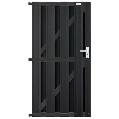 Tuindeur composiet Design Antraciet met antraciet aluminium frame compleet (90 x 180 cm)