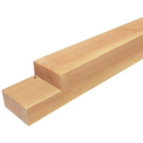 Tussenpaal Douglas 15 x 15 cm met 1 keep (7 x 15 cm) gezaagd