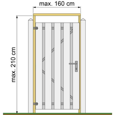Tuindeurkozijn grenen met aanslaglat - groen geïmpregneerd - max 160 cm - geschaafd