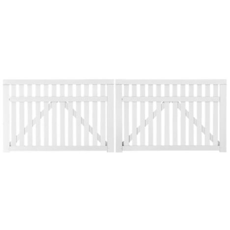 Dubbele poort vuren - Country recht wit (300 x 98 cm)