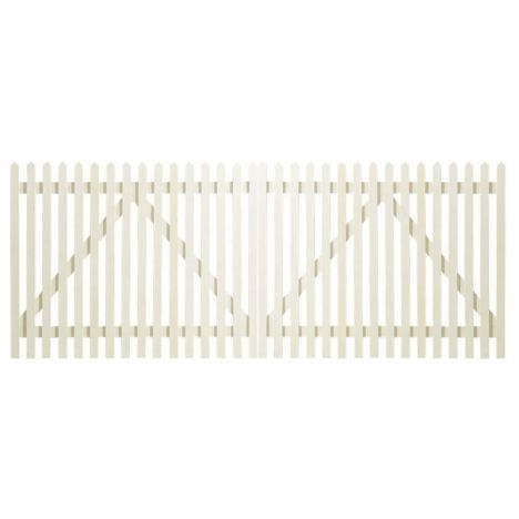 Dubbele poort vuren - Skagen Lux recht wit (300 x 120 cm)