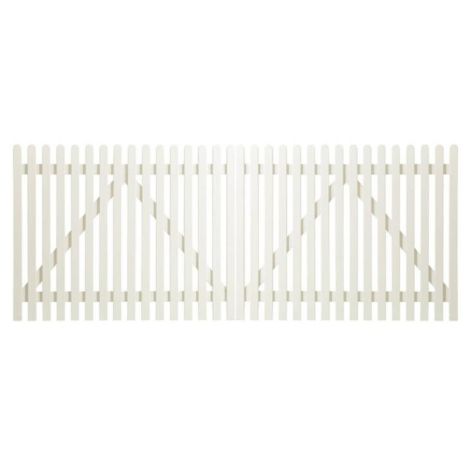 Dubbele poort vuren - Retro rechte poorten wit (300 x 120 cm)