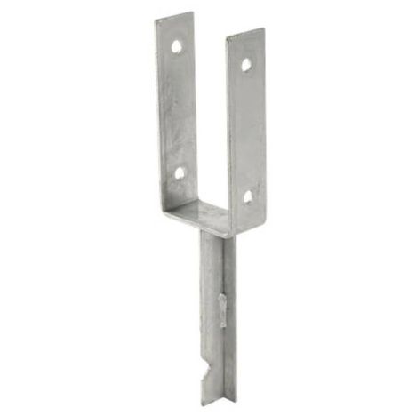 Paalhouder gepunt U gegalvaniseerd tbv tuinpaal van 9 x 9 cm - 40 cm