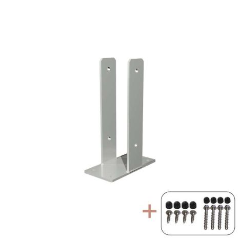 Paalhouder met voet U gegalvaniseerd incl. schroeven tbv tuinpaal 9 x 9 cm -  30 cm