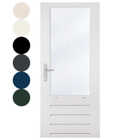 Achterdeur - Massief Merbau - 1466 - Voorbehandeld creme wit