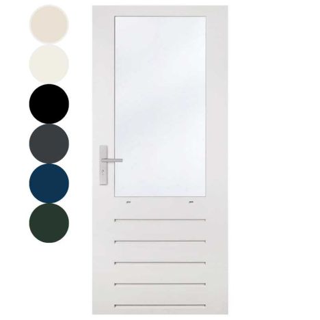 Achterdeur - Massief Merbau - 1479 - Voorbehandeld creme wit