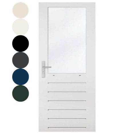 Achterdeur - Massief Merbau - 1492 - Voorbehandeld creme wit