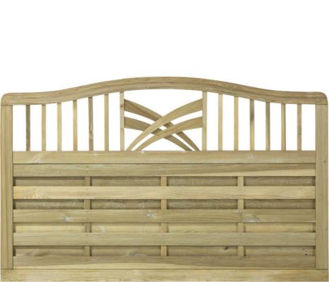 Schutting met doorkijk - Rondo toog groen geimpregneerd (180 x 104/112 cm)