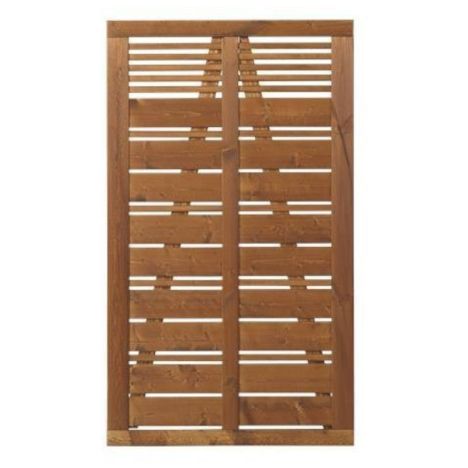 Tuindeur vuren - Silence louvre recht teak geverfd (100 x 170 cm)