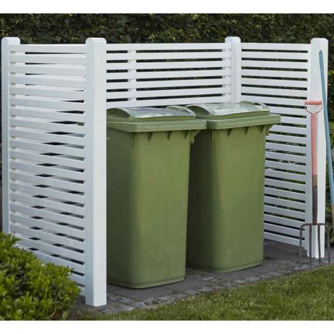 Containerscherm vuren - Tokyo wit - 100 x 281 x 148 cm