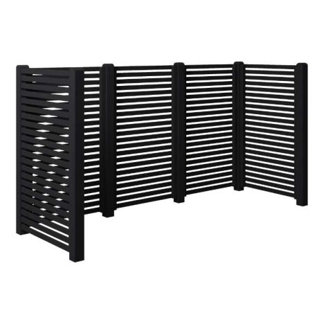 Containerscherm vuren - Tokyo zwart - 100 x 281 x 148 cm