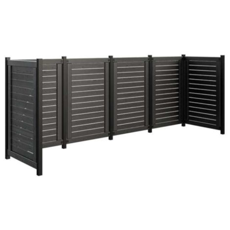 Containerscherm vuren - Lund zwart 85 x 325 x 124 cm