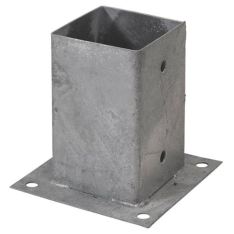 Paalhouder met voet gegalvaniseerd tbv tuinpaal van 9 x 9 cm - 15 x 15 cm