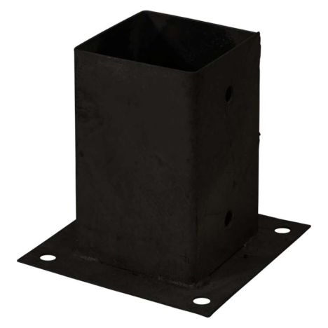 Paalhouder met voet zwart tbv tuinpaal van 9 x 9 cm -  15 x 15 cm