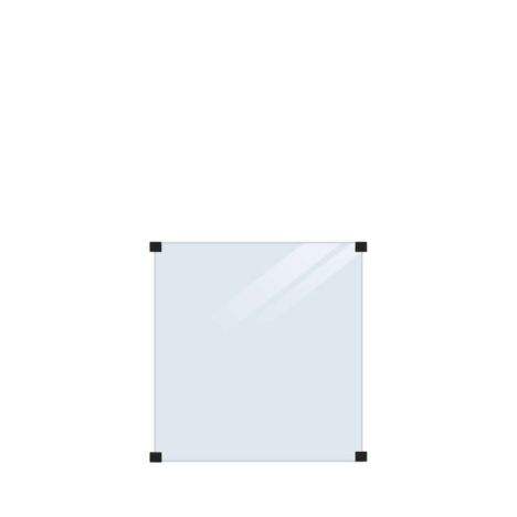 Glasplaat - Gehard glas 8,76 mm helder glas tbv ronde palen (90 x 91 cm)