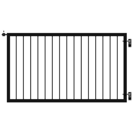 Tuinpoort met stalen spijlen zwart 150 x 85 cm