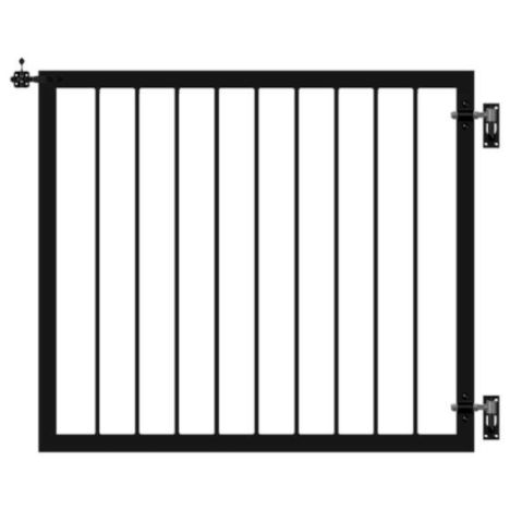 Tuinpoort met stalen spijlen zwart 100 x 85 cm