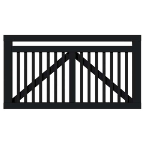 Tuinpoort vuren - Linea zwart recht (150 x 80 cm)