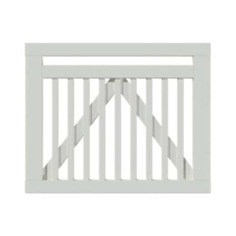 Tuinpoort vuren - Linea recht wit (100 x 80 cm)