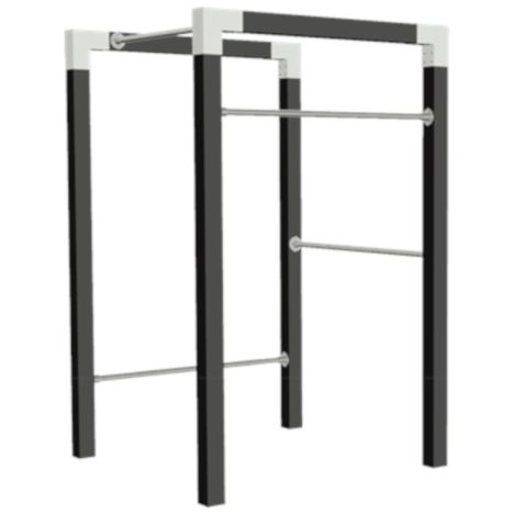 Outdoor fitnesstoestel zwart hout - model 1
