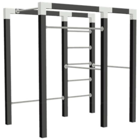 Outdoor fitnesstoestel zwart hout - model 2