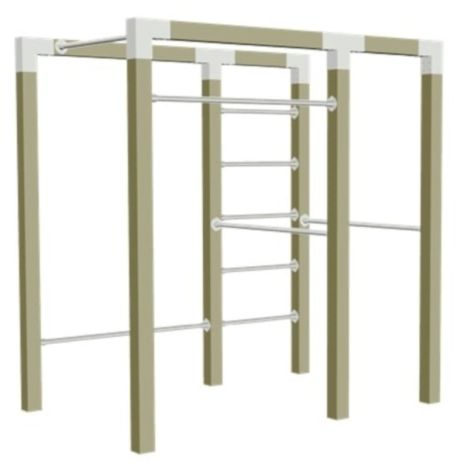Outdoor fitnesstoestel geïmpregneerd hout - model 2