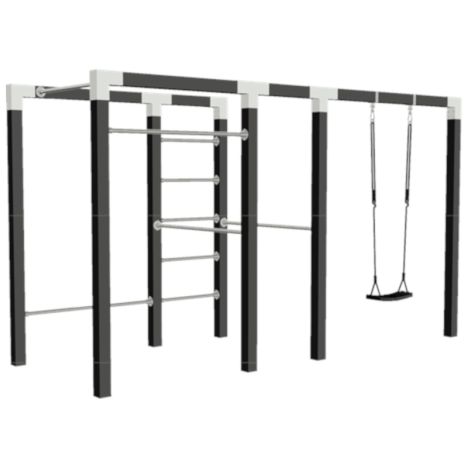 Outdoor fitnesstoestel zwart hout - model 3