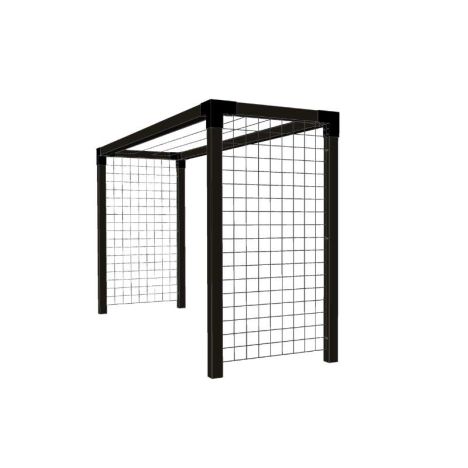 Droogrek hout en staal met gaaspanelen 369 x 108 x 199 cm